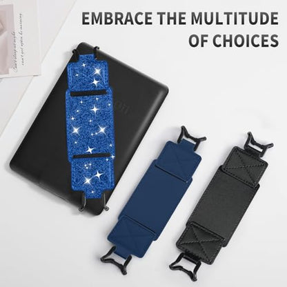 MoKo 2 Pack Hand Strap for 6-8" Kindle eReaders Tablets, Indigo+Shiny Blue - color: Indigo+Glitter Deep Blue