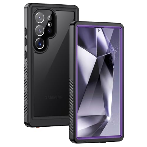 Lanhiem for Samsung Galaxy S24 Ultra Case, IP68 Waterproof Dustproof, Built-in Screen Protector, Rugged Full Body Shockproof Protective Cover for Galaxy S24 Ultra 5G 6.8 Inch, Purple/Clear - color: Purple, size: 6.8" for S24 Ultra