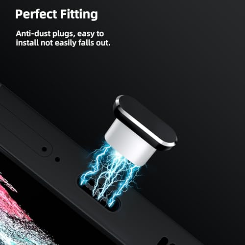 USB C Dust Plugs 5 Pack Anti Dust Charging Port Cover for iPhone 18 Pro Max - color: Black