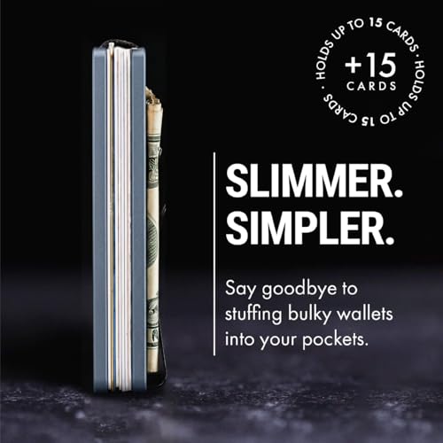 Mountain Voyage Minimalist Wallet for Men - Slim RFID Wallet, Scratch Resistant, Credit Card Holder & Money Clip, Easily Removable Money & Cards (Gunmetal Titanium) - color: Gunmetal Titanium