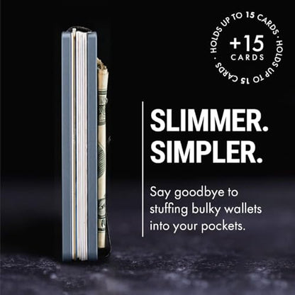 Mountain Voyage Minimalist Wallet for Men - Slim RFID Wallet, Scratch Resistant, Credit Card Holder & Money Clip, Easily Removable Money & Cards (Gunmetal Titanium) - color: Gunmetal Titanium