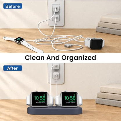 Delidigi for Dual Apple Watch Charger Stand, Charging Cable Not Included - color: Midnight Blue, Charger Not Included!