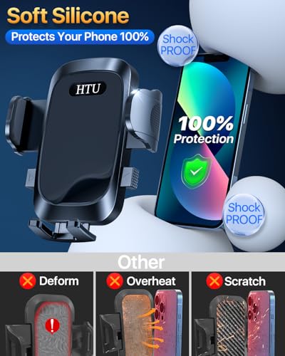 HTU 2026 Ultimate Best【True Military-Grade & Safety Cert】 Car Phone Holder - color: Deep Black