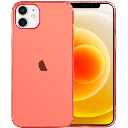 JJGoo Compatible with iPhone 12 Case & 12 Pro Case Clear Soft Transparent Shockproof Protective Slim Thin Bumper Phone Cover for 12 and 12 Pro - 6.1 inch, Clear Red - color: Red