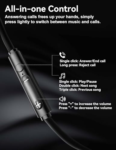 MAS CARNEY USB C Headphones Wired for iPhone 17 Pro Max 16 15, Samsung S26 - color: White