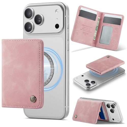 Defencase for Magsafe Wallet Magnetic Card Holder RFID Blocking, Rose Pink - color: Elegant Rose Pink