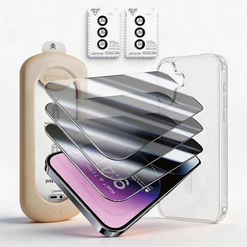 3+2+1 Pack Privacy Screen Protector Compatible for Samsung Galaxy S22, Tempered Glass with Camera Lens Protector & Phone Case, Easy Install Frame, 9H Hardness, Bubble-Free, Anti-Spy 28° Viewing Angle, Full Coverage, Case Friendly - size: Galaxy S22
