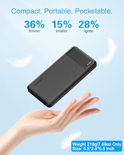 AsperX 2 Pack 10000mAh Portable Charger Dual USB Power Bank Battery Pack - color: Black+White