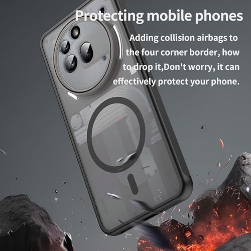 Asuwish Phone Case for Nothing Phone (3a) Pro, Compatible with Magsafe Magnetic, Translucent Matte Anti-Fingerprint Back, Military Grade DropProof Shockproof Protective Cell Cover 3 a Women Men Black - color: Black