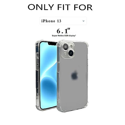 1PC Clear Soft TPU Silicone Case for iPhone 13 | Clear Flexible Back Cover Made of Soft TPU/Silicone Rubber with Precise Rear Camera Cutouts - color: For iPhone 13
