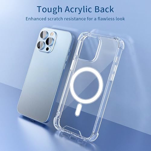 Compatible with Pack of 2 Case iPhone 15 Case Clear MagSafe + Clear, 2.5mm Shockproof Military Grade Drop Protection, Hard Transparent Anti Yellowing Back - color: Clear MagSafe + Clear, size: IPHONE 15