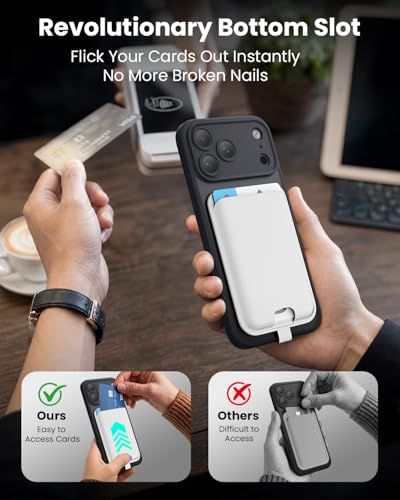 FlyReal for MagSafe Wallet, with Anti-Loss Lanyard, White - color: White