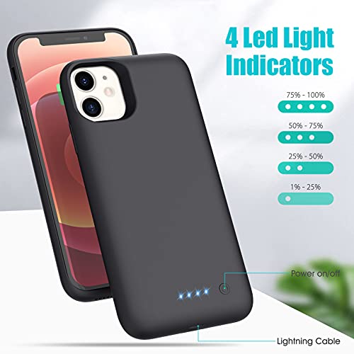 Battery Case for iPhone 12/12 Pro,[6800mAh] Protective Portable Charging Case Rechargeable Charger Case Extended Battery Pack for iPhone 12/12 Pro (6.1inch)