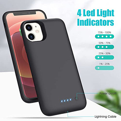 Battery Case for iPhone 12/12 Pro,[6800mAh] Protective Portable Charging Case Rechargeable Charger Case Extended Battery Pack for iPhone 12/12 Pro (6.1inch)