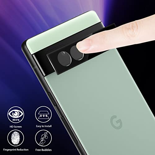 Orzero (4 Pack) Camera Lens Protector Compatible for Google Pixel 6a 5G, Protector de Cámera Tempered Glass 9 Hardness HD Anti-Scratch Bubble-Free - size: Google Pixel 6a 5G
