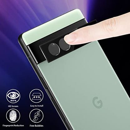 Orzero (4 Pack) Camera Lens Protector Compatible for Google Pixel 6a 5G, Protector de Cámera Tempered Glass 9 Hardness HD Anti-Scratch Bubble-Free - size: Google Pixel 6a 5G