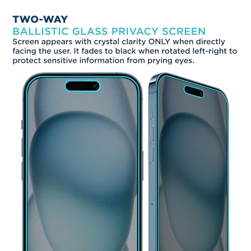 Tech Armor Privacy Glass for iPhone 15 Plus Screen Protector 1-Pack - size: iPhone 15 Plus-6.7 Inch