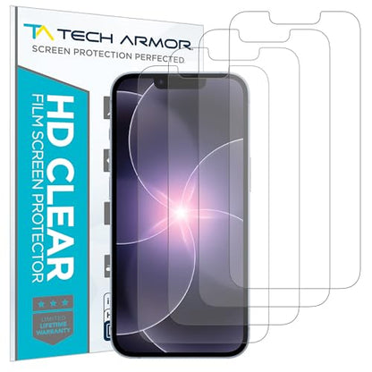 Tech Armor Screen Protector for iPhone 17e, 16e, 14, 13 Pro HD Film, 4-Pack - size: iPhone 17e/16e/ 14 / iPhone 13 / 13 Pro-6.1 Inch