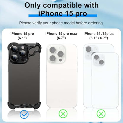 Frameless Phone Case Crafted for iPhone 15 Pro Black - color: Aluminum Black, size: iPhone 15 Pro