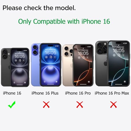 Battery Case for iPhone 16, Upgraded 10000mAh Battery Pack Rechargeable Charger Case Support Carplay with Wireless Charging Compatible for iPhone 16 (6.1 inch) External Battery Charging Case (Black) - size: iPhone 16-Black