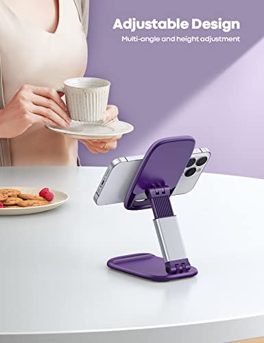 Lamicall Purple Phone Holder for Desk - Dark Purple Cellphone Stand - color: Dark Purple