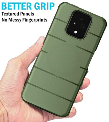 Case and Holster Combo for Sonim XP Pro 5G Phone - Olive Green | Compatible with MagSafe, Magnetic, Rugged Cover, Enhanced Grip, with Belt Clip Holder, Ratchet Rotation - color: Green