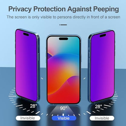 PDDKISS Compatible for iPhone 15/iPhone 16 Privacy Screen Protector - size: for iPhone 15 - 6.1 inch