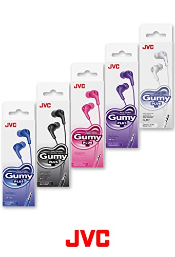 JVC Gumy in Ear Earbud Headphones, Powerful Sound, Comfortable and Secure Fit, Silicone Ear Pieces S/M/L - HAFX7V Purple, Small
