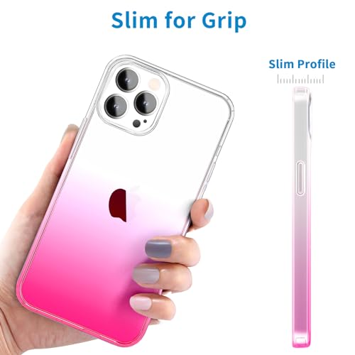 JJGoo Compatible with iPhone 15 Pro Case Clear, Soft Clear Fiexible TPU Phone Cases, Shockproof Transparent Bumper Cover Slim Thin Phone Case, Gradient Pink - color: Gradient Pink