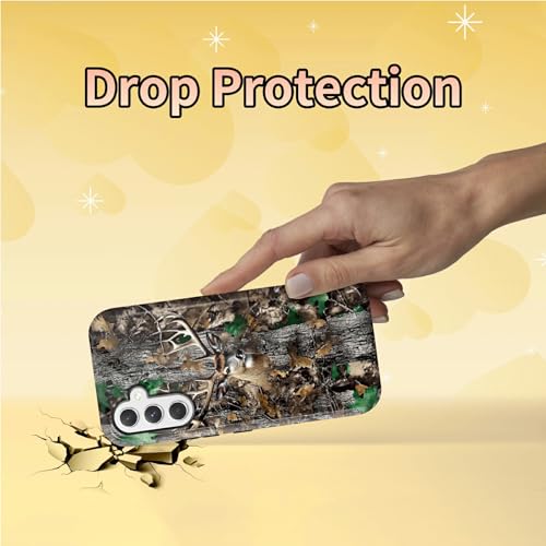 Camo Tree Deer Phone Case for Samsung Galaxy S25, Dual Layer Shockproof Rugged Cover with Soft TPU + Hard PC, Anti-Scratch Slim Fit Wireless Charging Compatible - color: Camo Tree Deer, size: 6.2" Galaxy S25