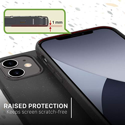 VENA ECO Biodegradable Case Compatible with Apple iPhone 12 Mini (5.4"-inch), (Biodegradable TPU, Drop Proof) Eco-Friendly Slim Protective Case Cover - Black