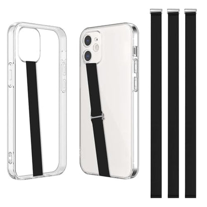 TEAMOLA Silicone Phone Grip Strap, Anti-Slip Phone Hand Holder Black 210 - color: 210, 3 Black