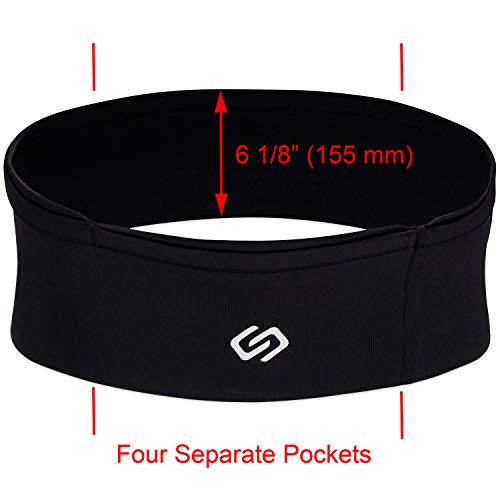 Sporteer VersaMax Running Belt, Anti-Theft Travel Money Band, Black, M - color: Black, size: Medium