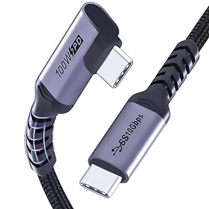 USB C to USB C Cable 3.1 Gen 2 Right Angle, 3.3ft 2 Packs - size: 100w - 3ft, 3ft