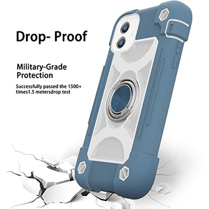 MARKILL Compatible with iPhone 11 Case 6.1 Inch with 360°Rotate Ring Stand, Military Grade Drop Protection Full Body Rugged Heavy Duty Case 3 in 1 Protective Cover Blue - color: Blue, size: iPhone 11 6.1"