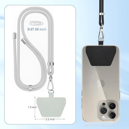 SHANSHUI Phone Lanyard,2 Pack Crossbody Nylon Cell Phone Strap Leash with 2 Pack Tether Pads Compatible with iPhone and Most Mobile Phones for Outdoor Climbing Cycling Hiking - Black Grey - color: Black+Grey