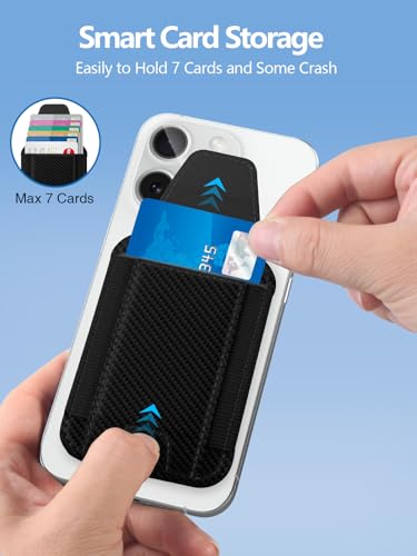 Miroddi for MagSafe Wallet with Privacy Flap, Strongest Magnetic Wallet - color: Black Carbon Fiber