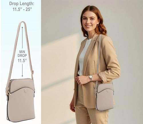 Small Crossbody Bag with Gold Hardware, Mini Shoulder Purse with Adjustable Strap - color: Nude
