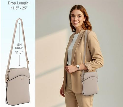 Small Crossbody Bag with Gold Hardware, Mini Shoulder Purse with Adjustable Strap - color: Nude