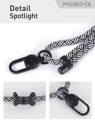 Cell Phone Lanyard 1,Phone Tether Tab 2,Crossbody Strap,Lanyards for Around the Neck,Adjustable Strap 80-160cm (White-Black-B) - color: White-black-b