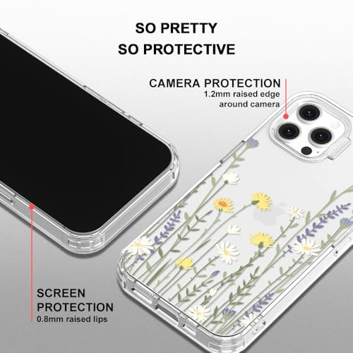 MOSNOVO Case for iPhone 12 & iPhone 12 Pro, [Buffertech 6.6ft Military-Grade Drop Protection] [Anti Peel Off Tech] Clear TPU Bumper Phone Case Cover Design - Wild Meadow - color: Clear - Wild Meadow, size: iPhone 12 / iPhone 12 Pro