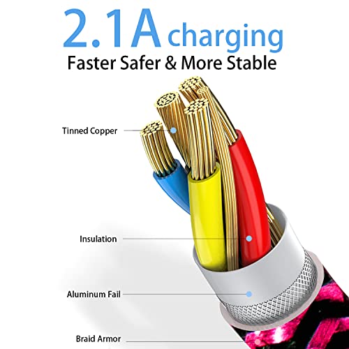Teeind USB C Angle Cord: [90 Degree/6ft/4Pack] Nylon USB C Cable Compatible with Samsung Galaxy S10/S10e/9/Note 10, Charger Cable-[Blue/Black/Magenta/Purple] - size: 6 feet