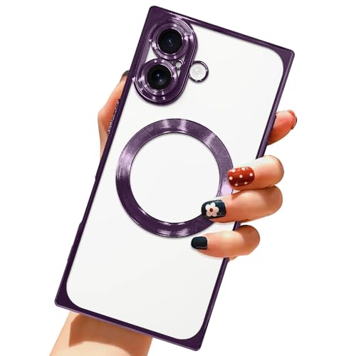 LSL Case for iPhone 17 [Compatible with MagSafe] - Dark Purple | Soft TPU Bumper Anti-Drop Anti-Scratch Shockproof Protective Slim Luxury Plating Clear Magnetic Cover for Women Girls Men - color: Dark Purple, size: for iPhone 17
