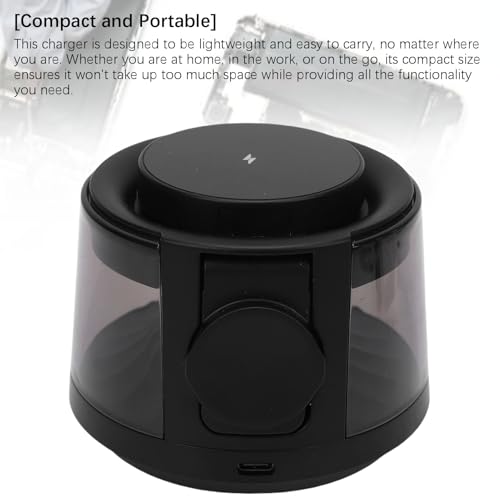Zunate 3 in 1 Magnetic Charging Station for Phone, Earbuds and Watch, 15W Wireless Charger with Night Light and Wireless Bluetooth Speaker, Portable Charger for Home and Travel