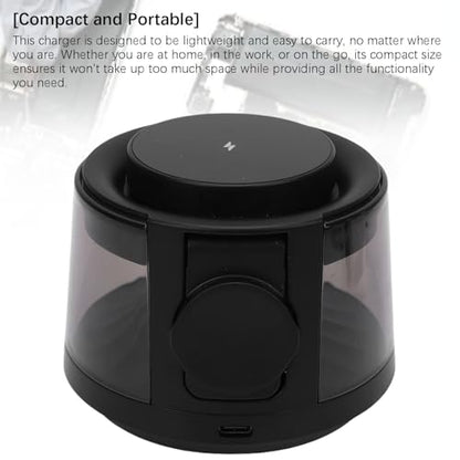 Zunate 3 in 1 Magnetic Charging Station for Phone, Earbuds and Watch, 15W Wireless Charger with Night Light and Wireless Bluetooth Speaker, Portable Charger for Home and Travel