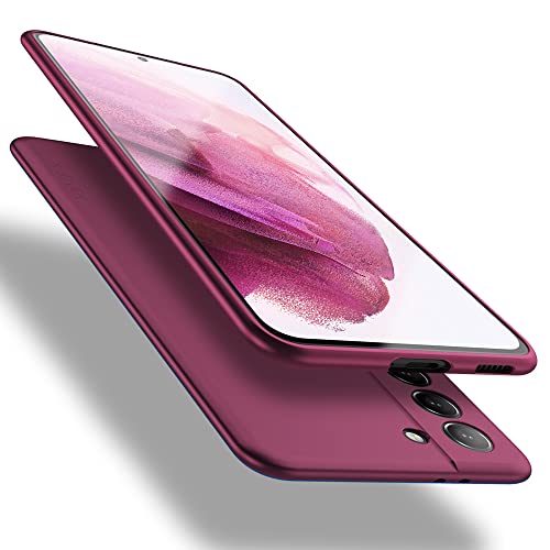 X-level for Samsung Galaxy S21+ Plus Case Super Thin Slim Fit Soft Flexible TPU [Guardian Series] S21 Plus Phone Back Cover Light Protective Matte Finish Coating for S21+ Plus-Camera Lens Updated - color: Wine red [Camera Protection Updated]