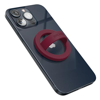 Encased Magnetic Phone Grip Holder (Compatible with MagSafe) Thin Silicone Finger Loop Ring for iPhone (Burgundy) - color: Burgundy