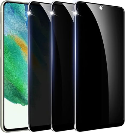 【3+1 Pack】 Designed for Samsung Galaxy S21 FE 5G Privacy Screen Protector,9H Tempered Glass【Not Support Fingerprint Unlock】 Anti-Spy Film Compatible With Samsung S21FE 5G - color: S21FE