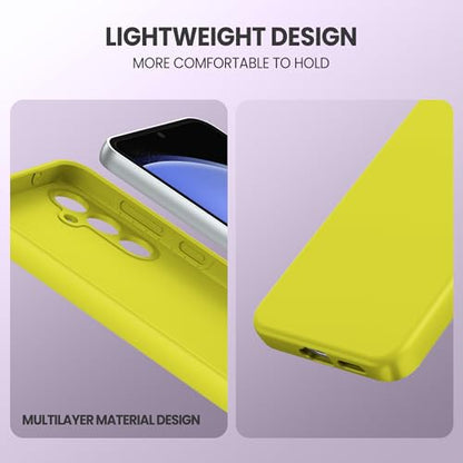Liquid Silicone Case for Samsung Galaxy S24 5G SM-S921U/S921W, Slim Shockproof Cover for Samsung Galaxy S24 2024, Yellow - color: Yellow Green