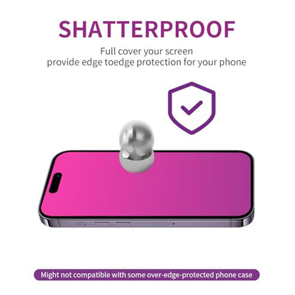 Privacy Screen Protector for iPhone 15 Pro Max Gradient 2 Pack - color: For iPhone 15 Pro Max (red)